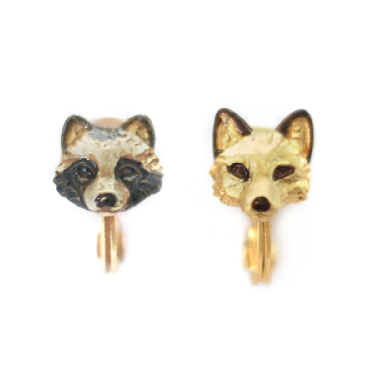 たぬきつイヤリング / Racoon Dog and Fox