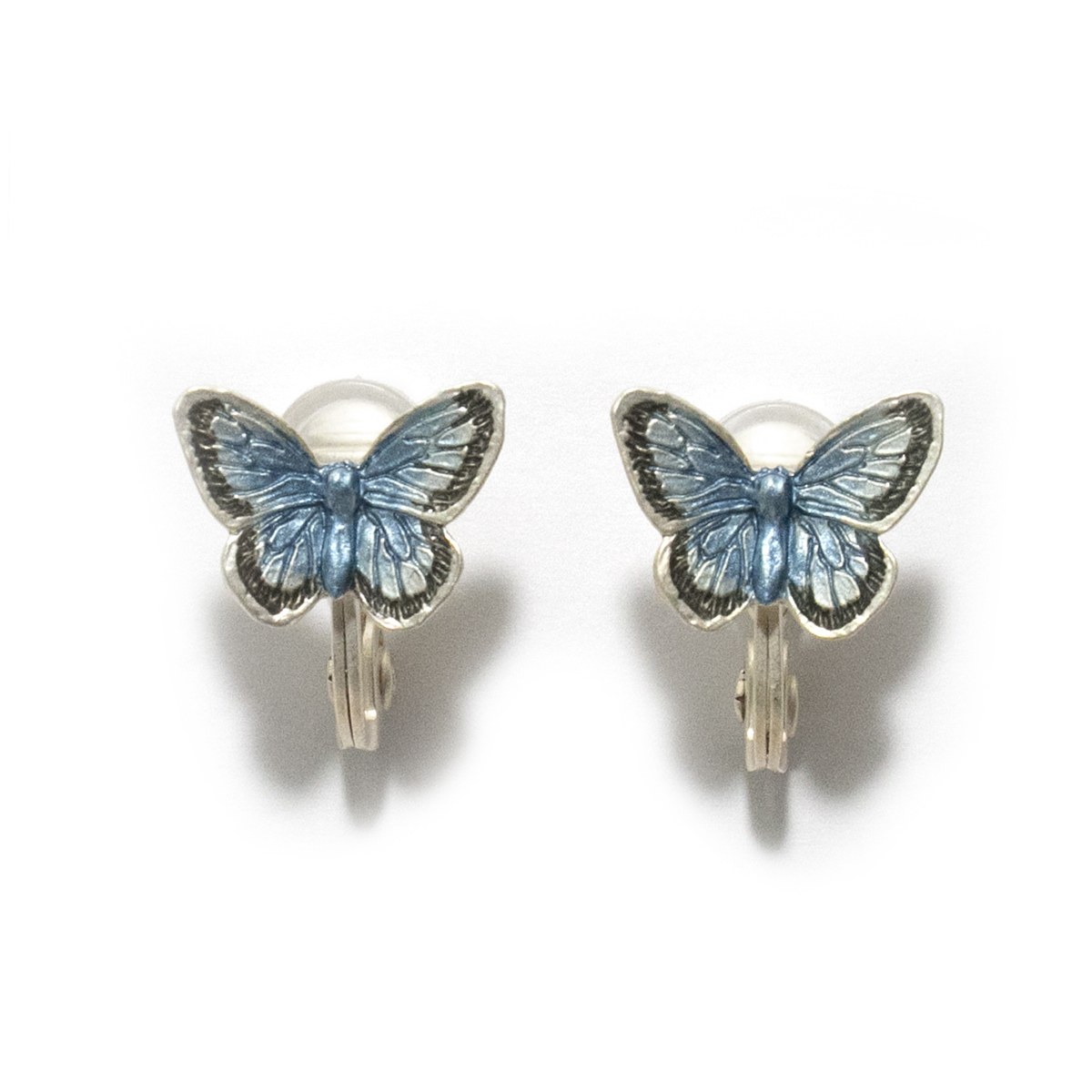 【3月誕生色モチーフ】ヤマトシジミチョウイヤリング / Butterfly Clip Earrings