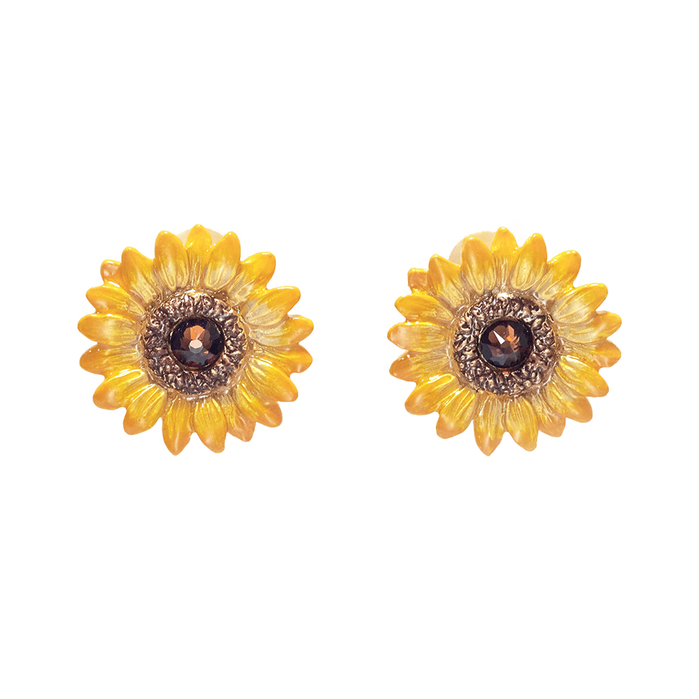 ヒマワリイヤリング / Sunflower Clip Earrings