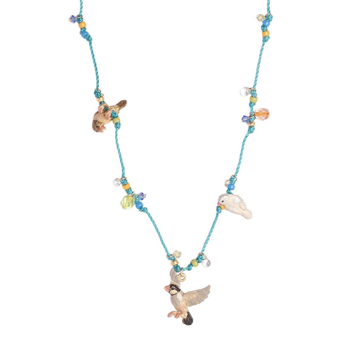 求愛の歌をうたうオカメインコをモチーフにしたレトロポップなネックレス