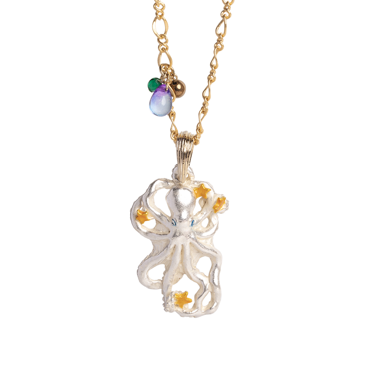 たくさんの星を掴むよくばりなタコのネックレス