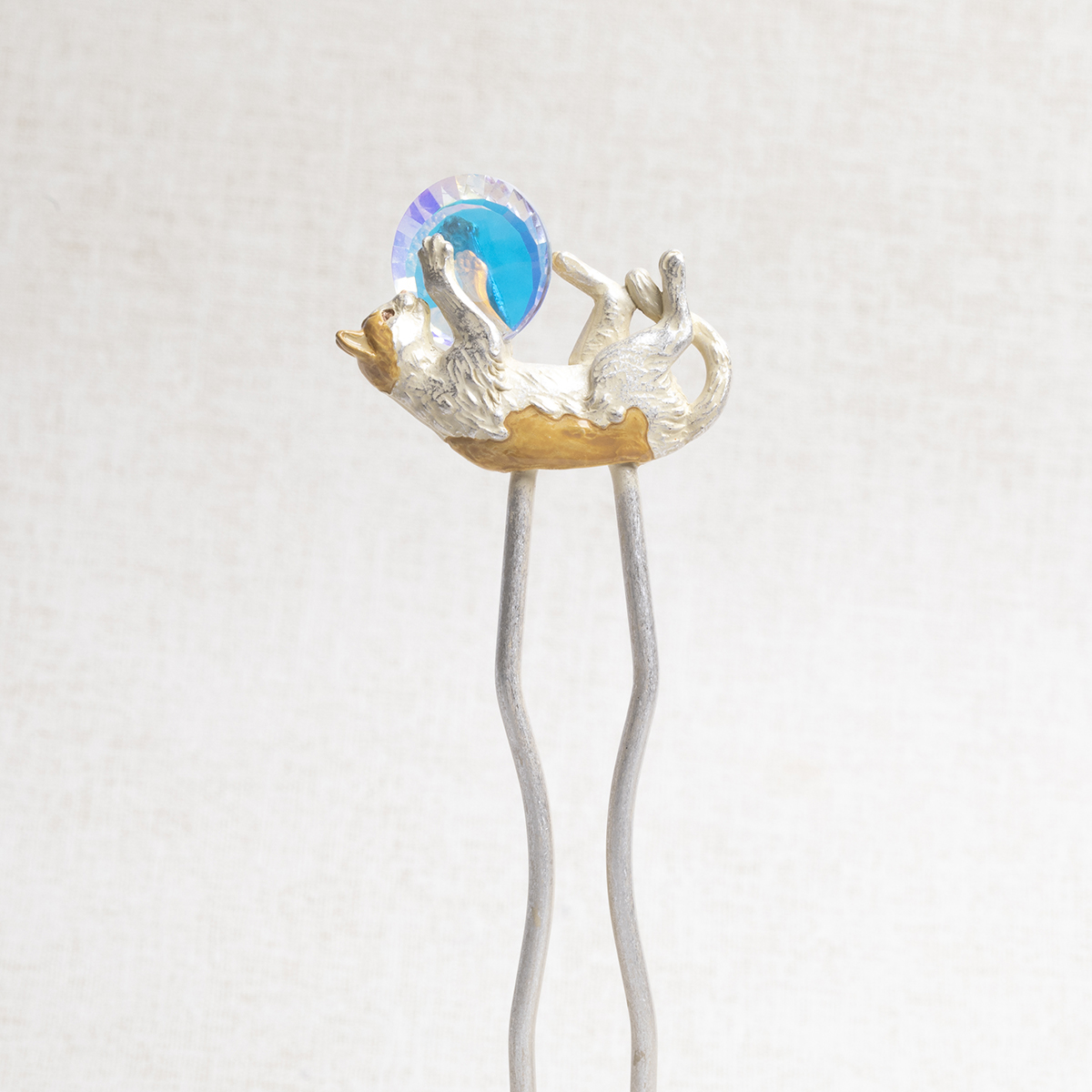 【6月誕生色モチーフ】宝猫かんざしCat's Treasure / かんざし※専用豪華ボックス入り