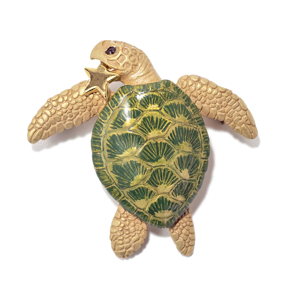 ウミガメブローチ / Sea Turtle